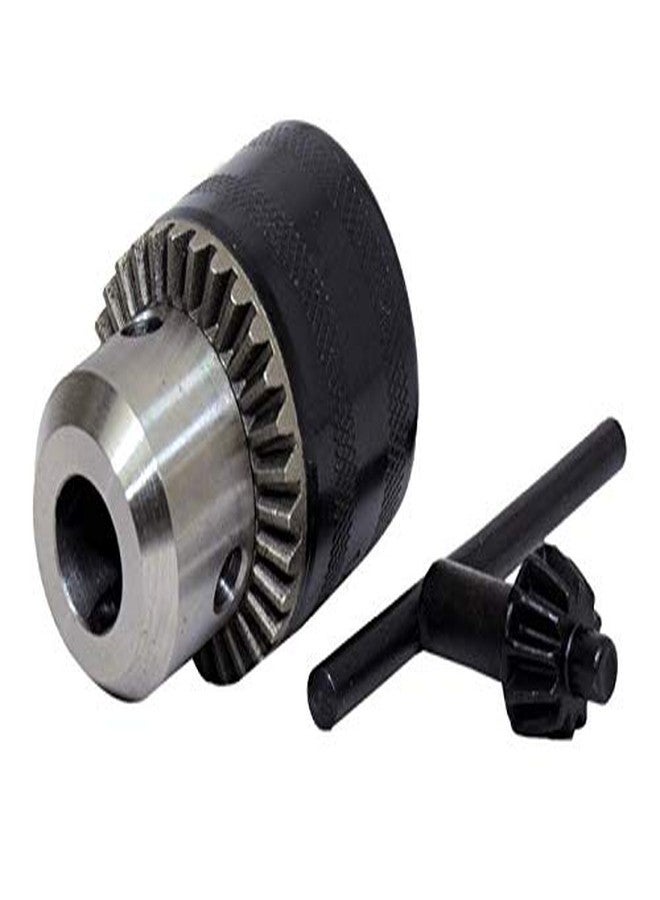 Jon Bhandari Tools Metal Black Drill Chuck Size Capacity 0.6-6mm with Manual Key, pack of 1 set - Image 1